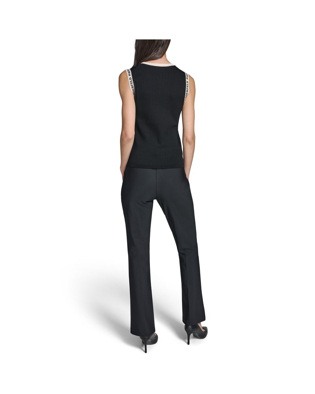 Karl Lagerfeld Black Sportswear Knitted Top