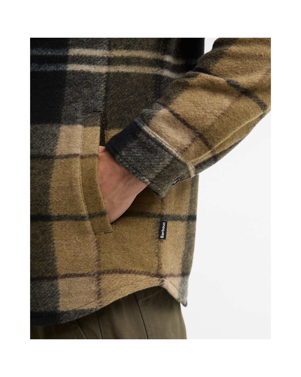 Barbour Green Woodlane Wool Overshirt for men