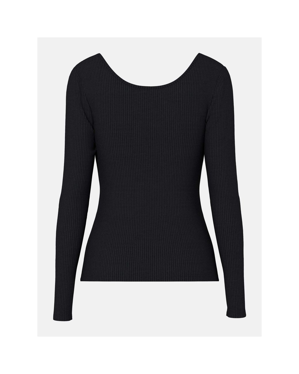 Pieces Black Kitte Cotton Long-Sleeve Slim-Fit Blouse