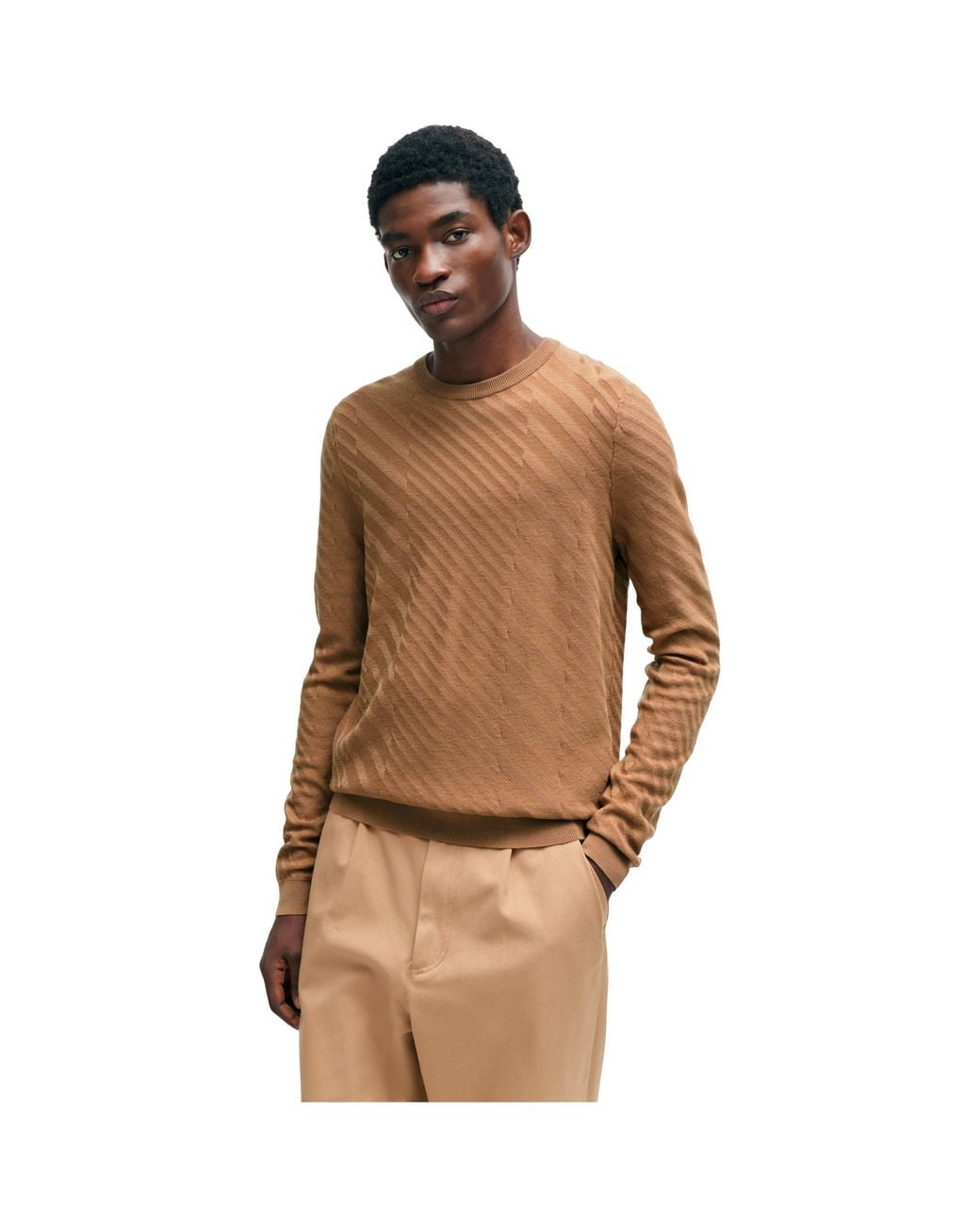 Boss Brown Knitted Top for men