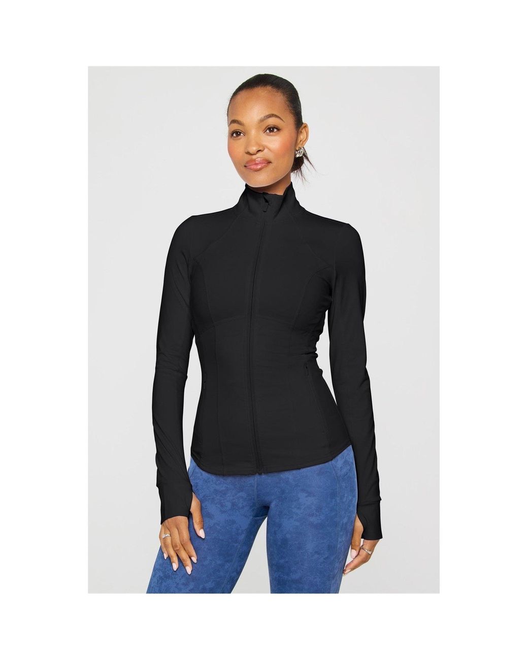 Fabletics Black Storm Full-Zip Training Jacket