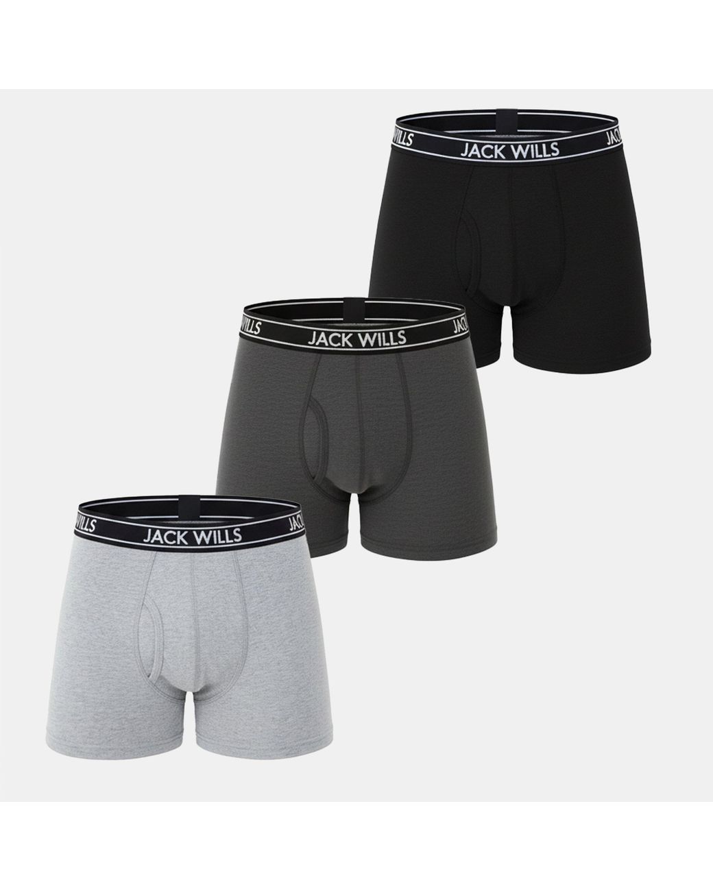 Jack Wills Black Jw Daundley Boxers 3 Pack for men