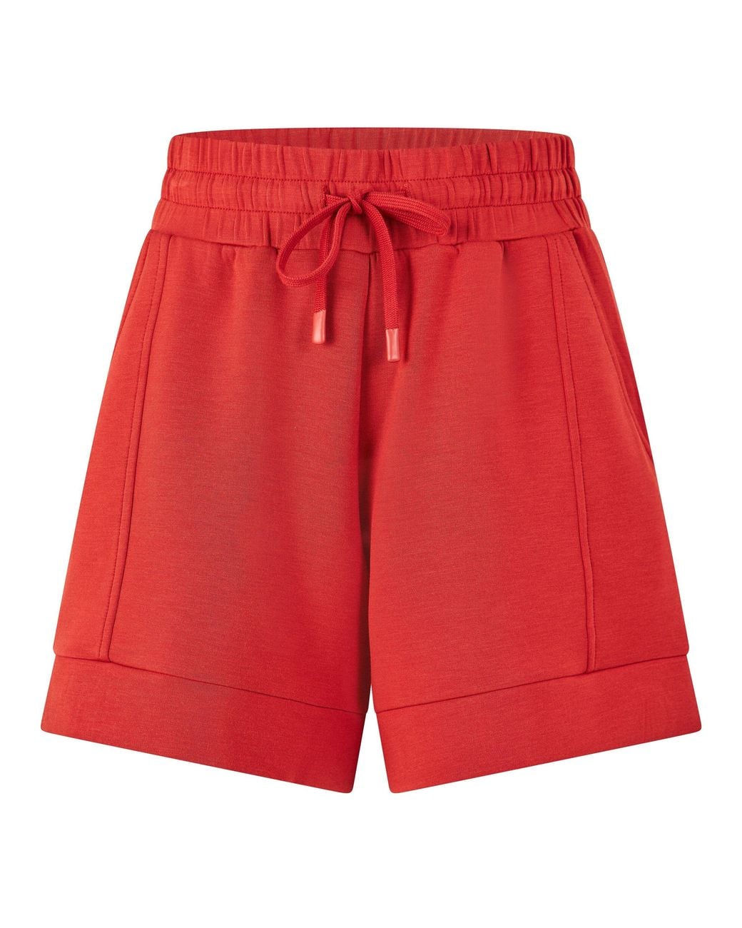 Varley Red Fleece Jogger Shorts