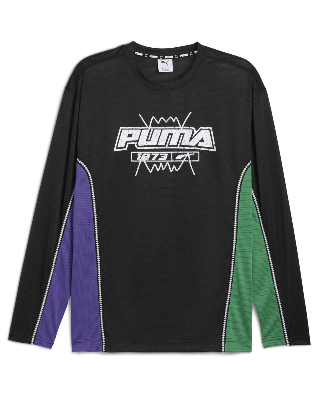 PUMA Black Hoopaverse Shooting Long Sleeve Performance Gym Top for men