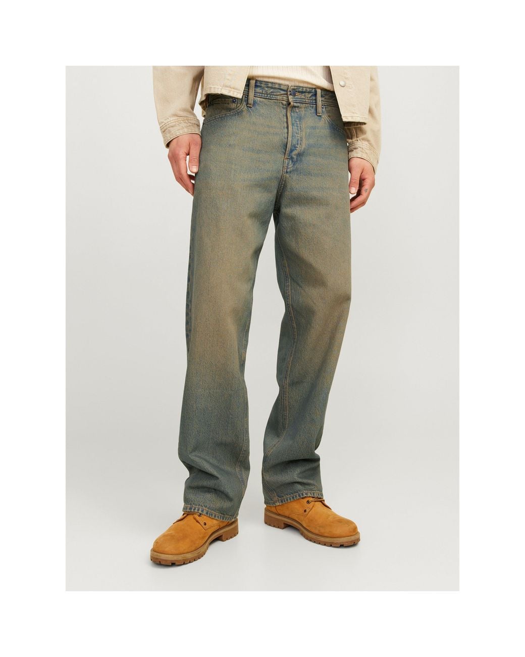 Jack & Jones Green Alex Straight Leg Jeans for men