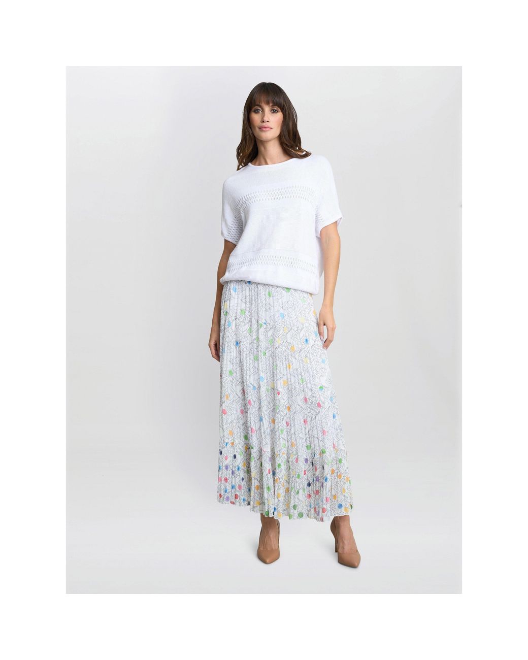 Gina Bacconi White Layla Knitted Jumpsuit