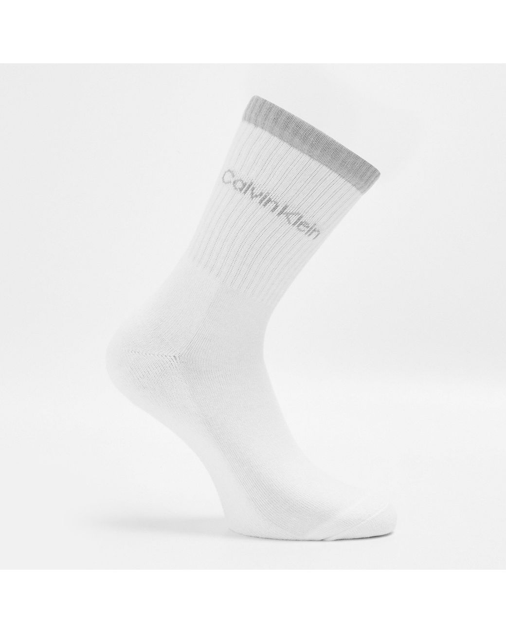 Calvin Klein White Ck Logo Crew Socks 3-Pack