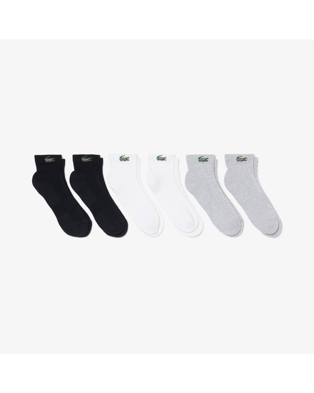 Lacoste Metallic Cotton Quarter Socks 6 Pack for men