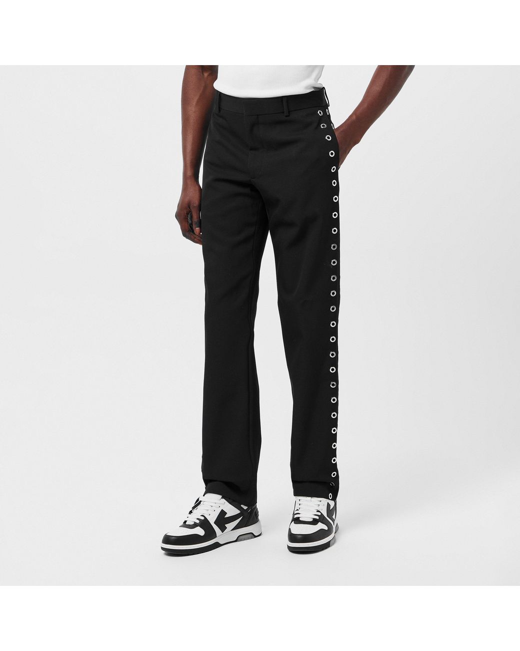 Off-White c/o Virgil Abloh Black Closed Hem Fleece Jogging Bottoms for men