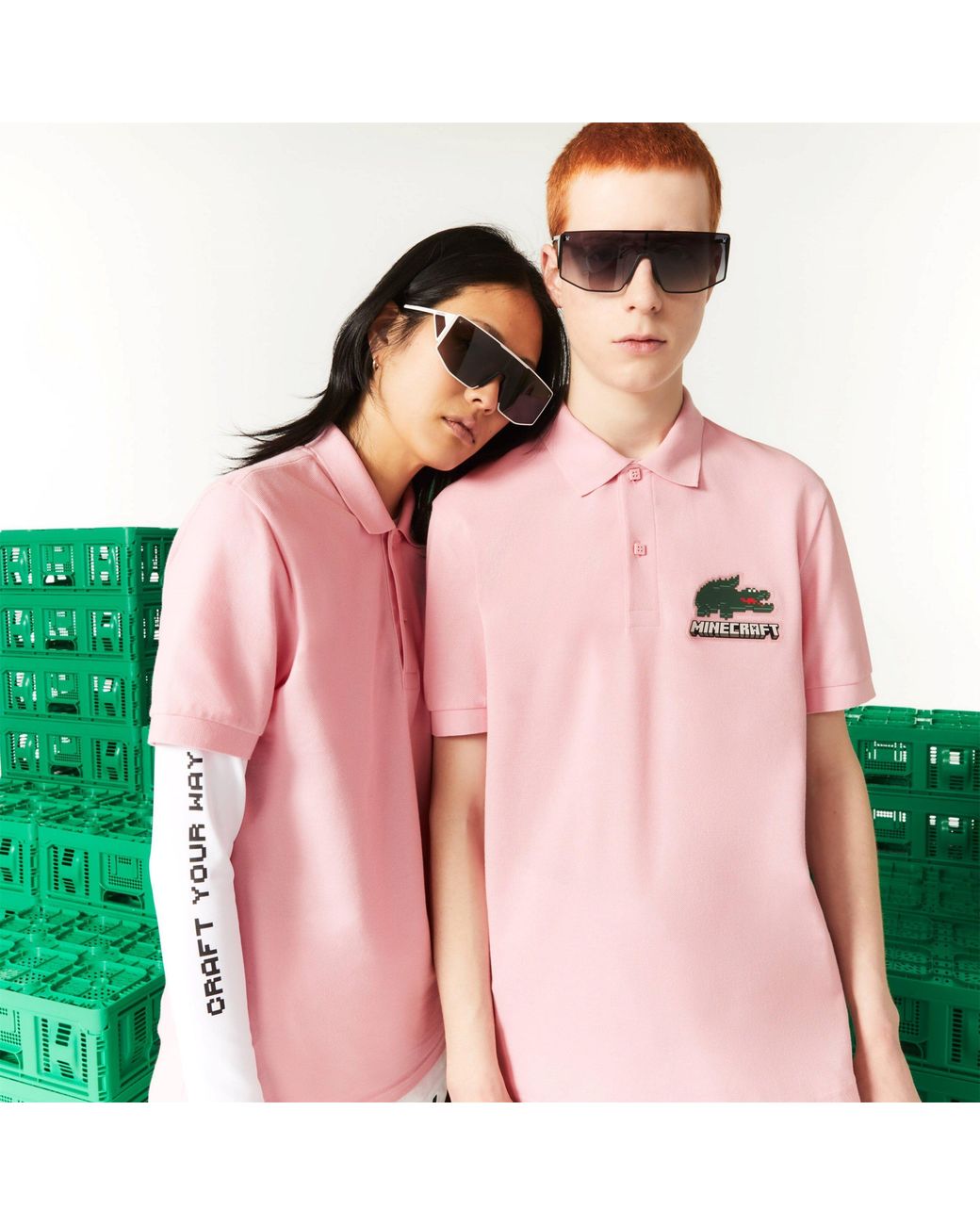 Lacoste Pink Minecraft Polo Shirt for men