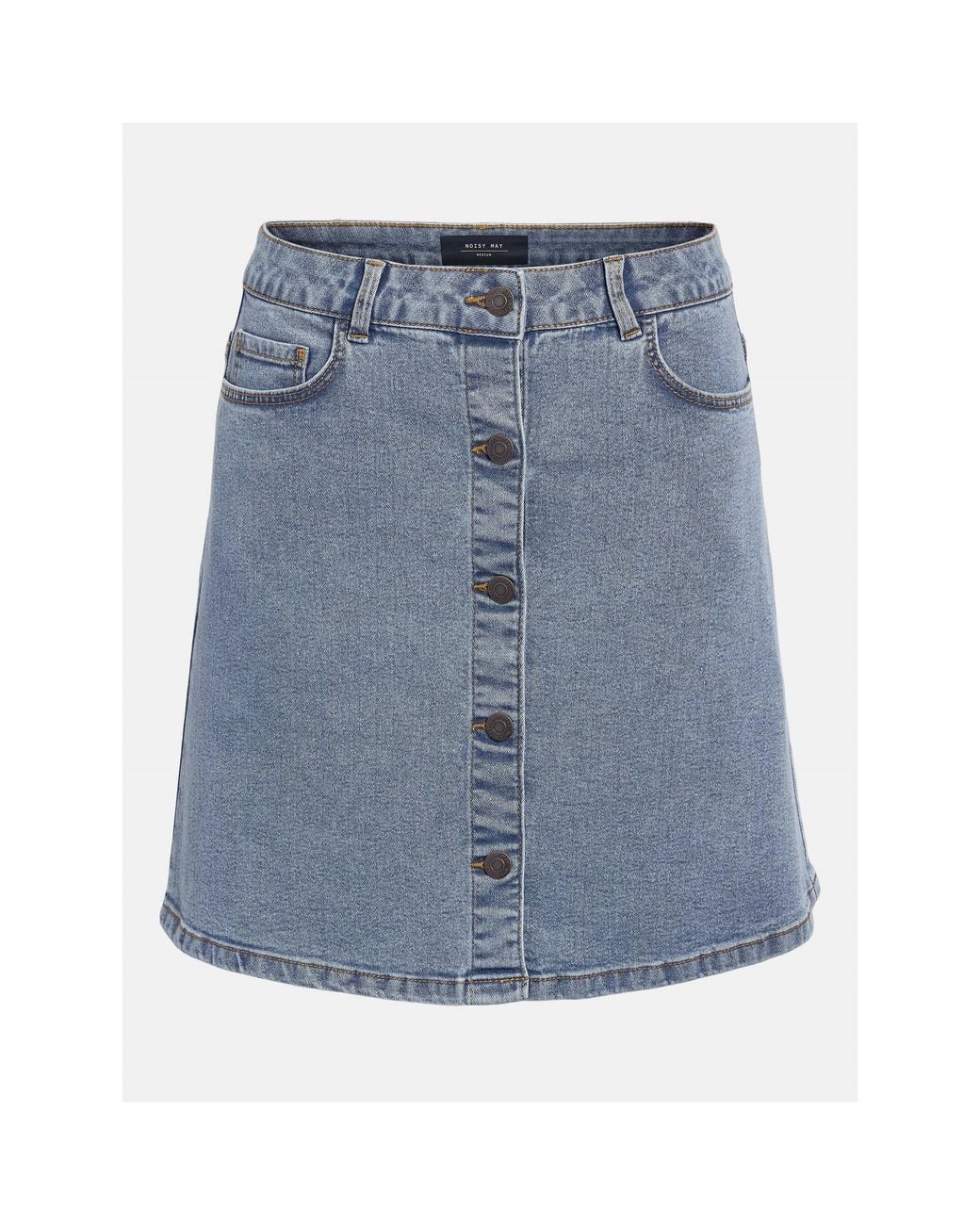 Noisy May Blue A-Line Denim Skirt