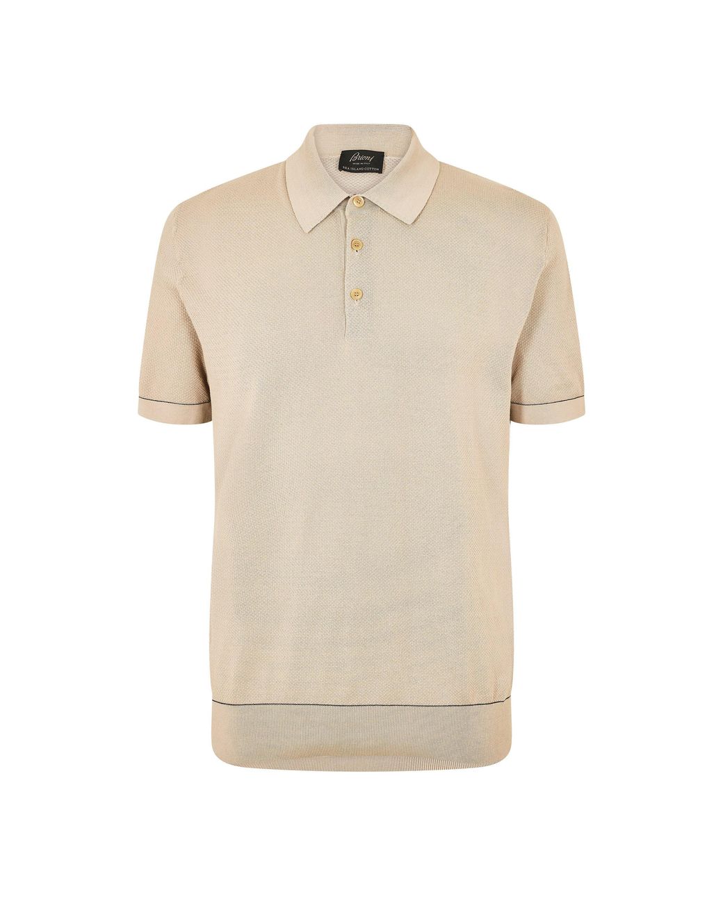 Brioni Natural Short Sleeve Polo Shirt for men