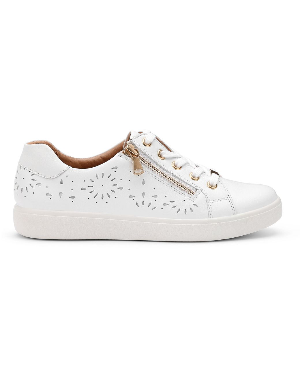 Hotter White Wonder Leather Trainers