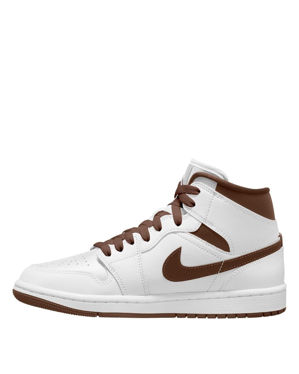 Nike Brown 1 Mid Leather High-Top Trainers