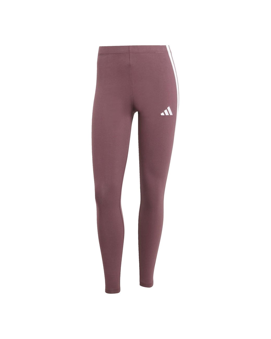 Adidas Purple Essentials 3 Stripe Leggings