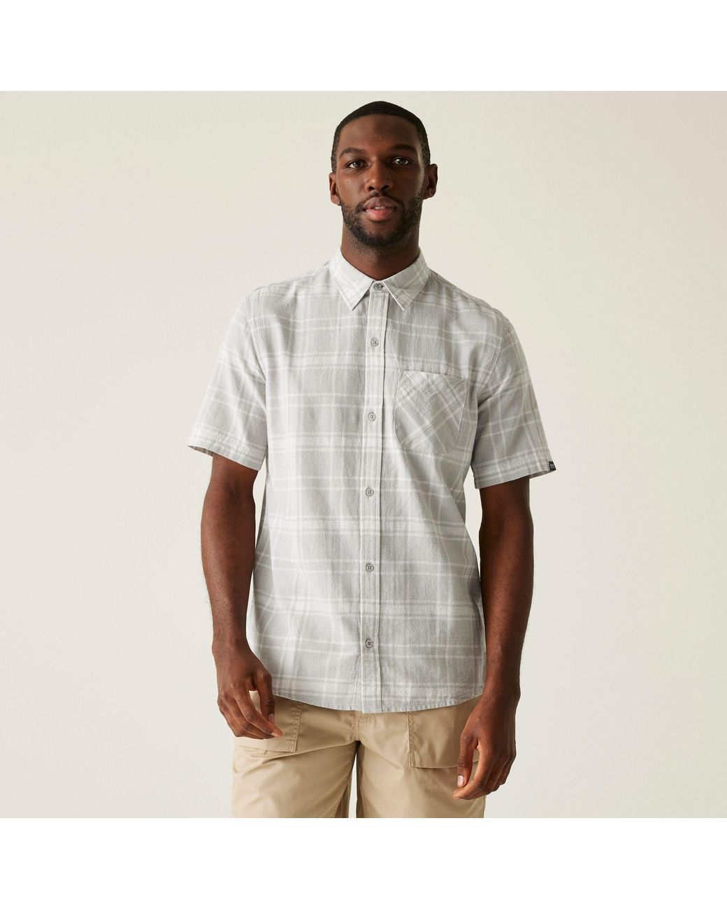 Regatta Gray Loran Long-Sleeve Plain Shirt for men