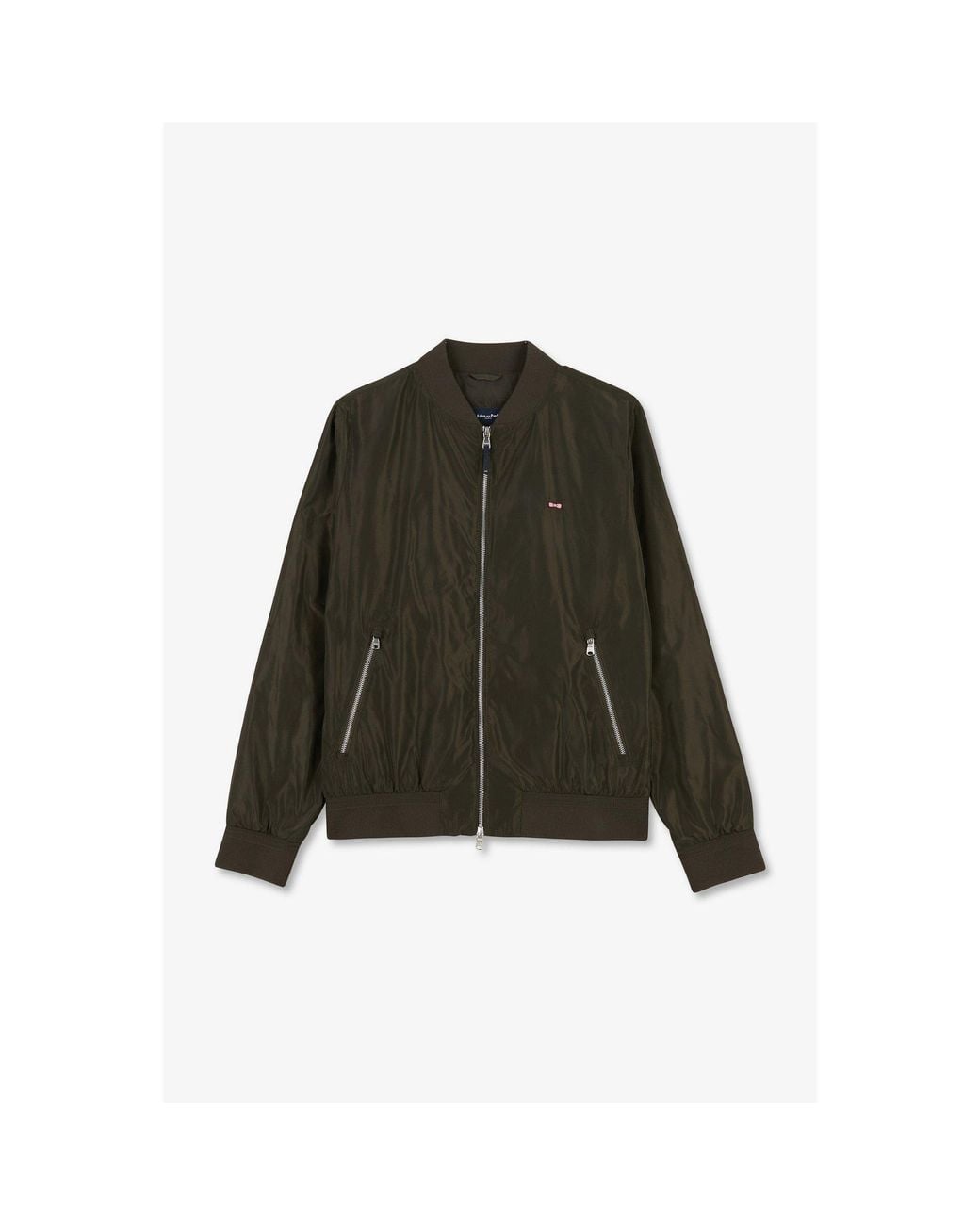 Eden Park Green Khaki Water-Repellent Zip Jacket for men