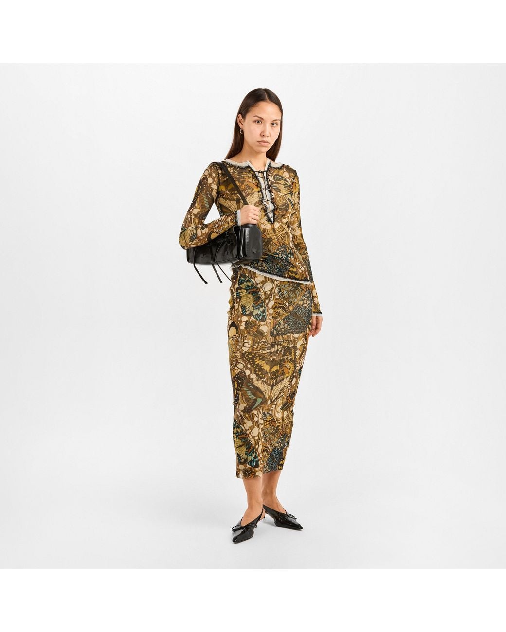 Jean Paul Gaultier Metallic Papillon Maxi Skirt