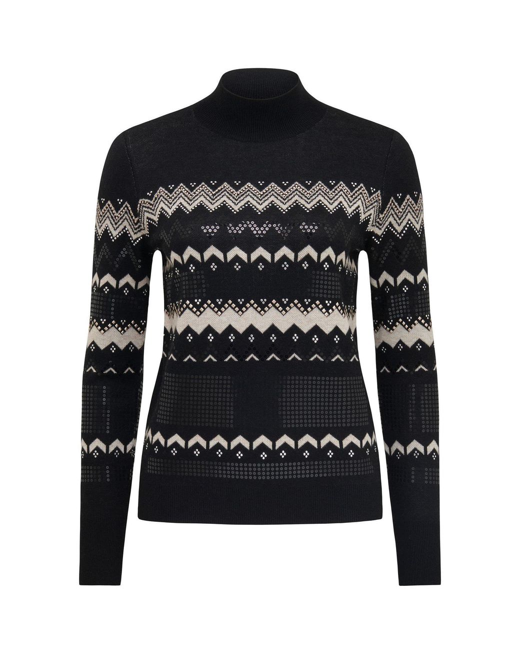 Forever New Black Steph Embellished Fair Isle Jumper