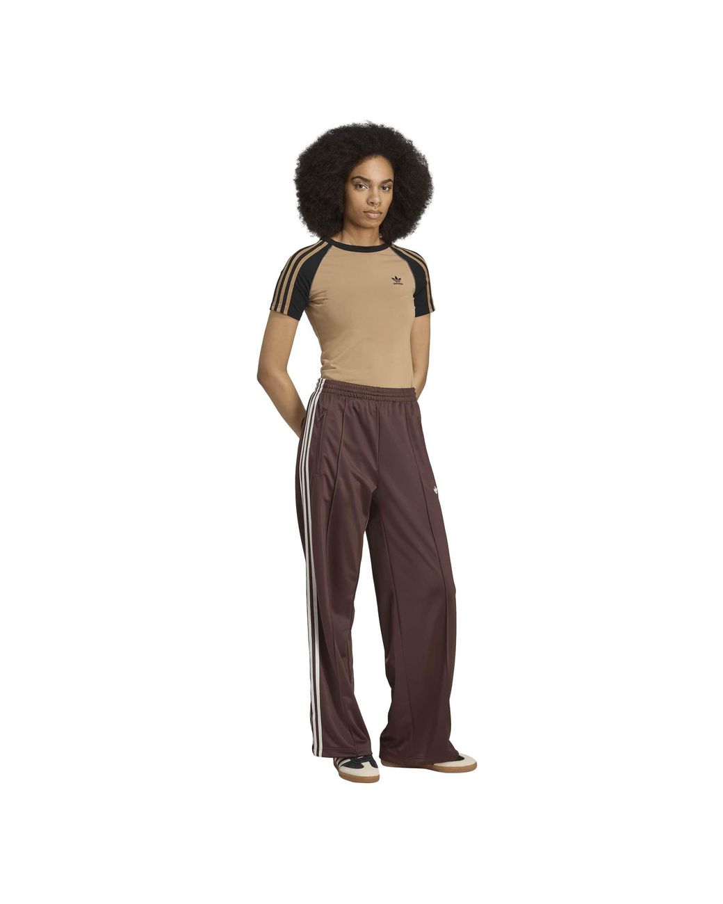 Adidas Originals Brown Firebird Relaxed-Fit Tracksuit Bottoms