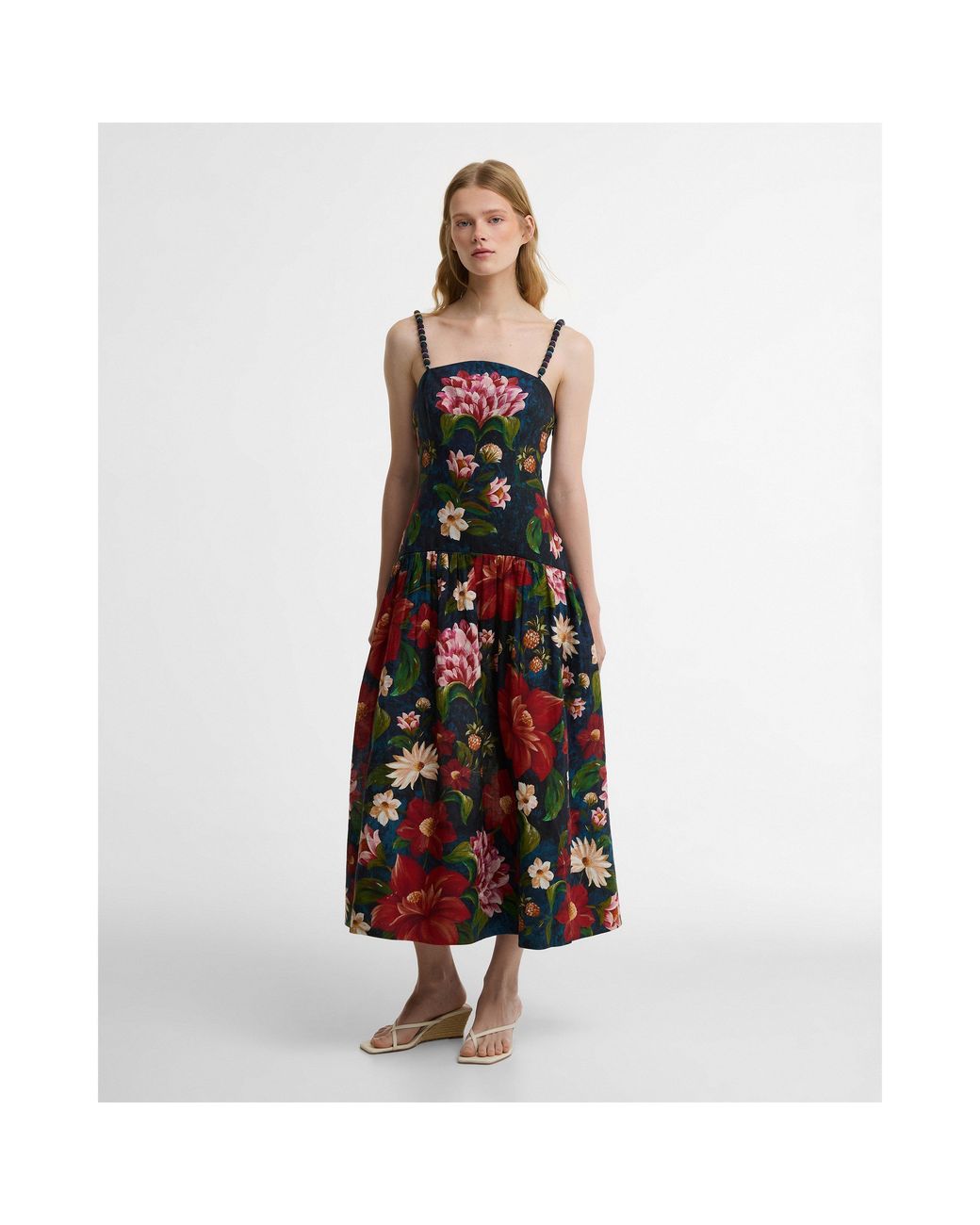 BARBOUR X FARM RIO Red Maxi Dress