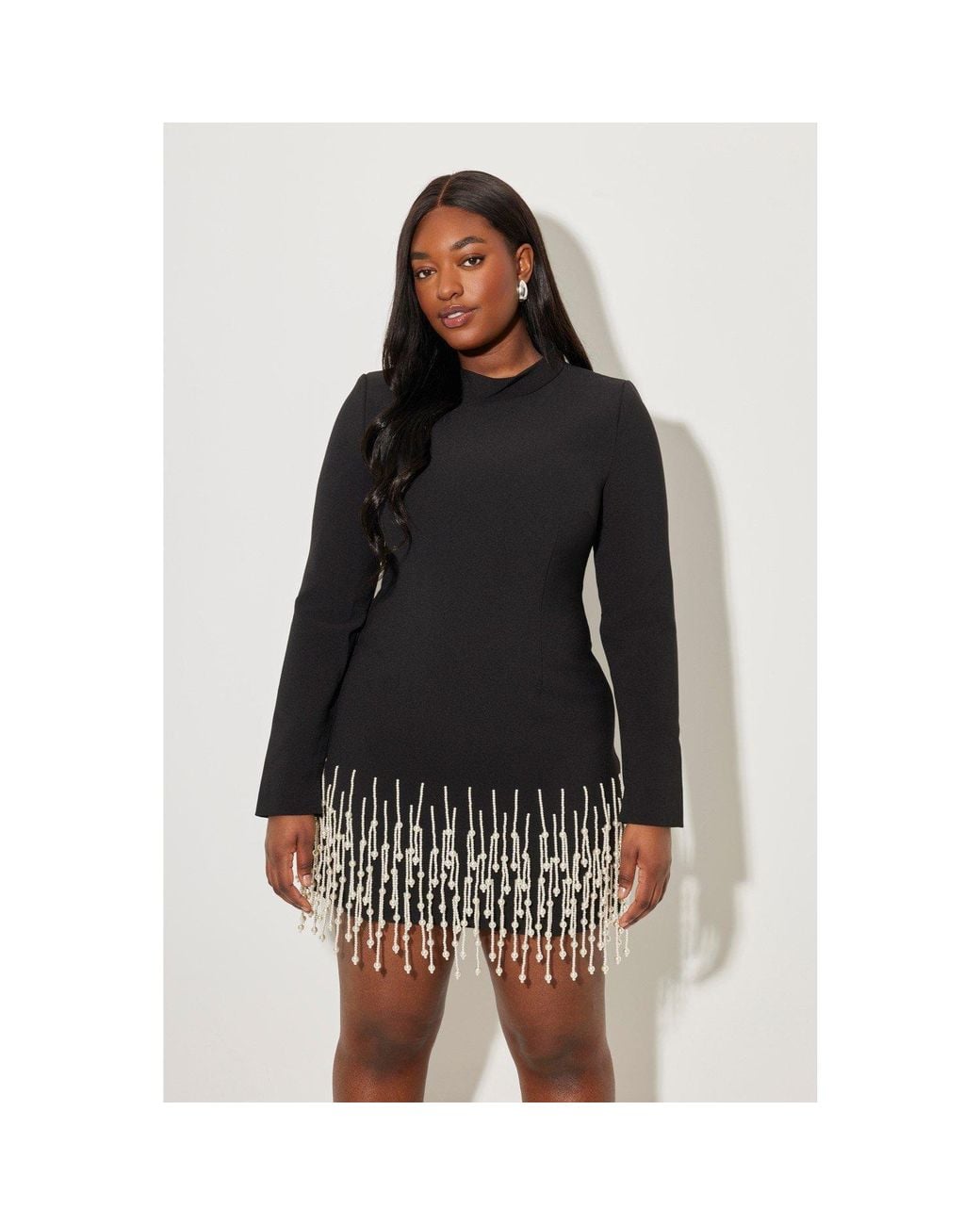 Odd Muse Black Pearl Sleeved Mini Dress