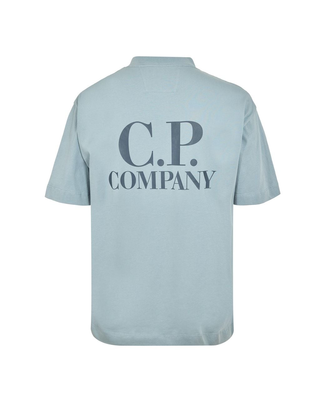 C P Company Blue Double Logo Tee for men
