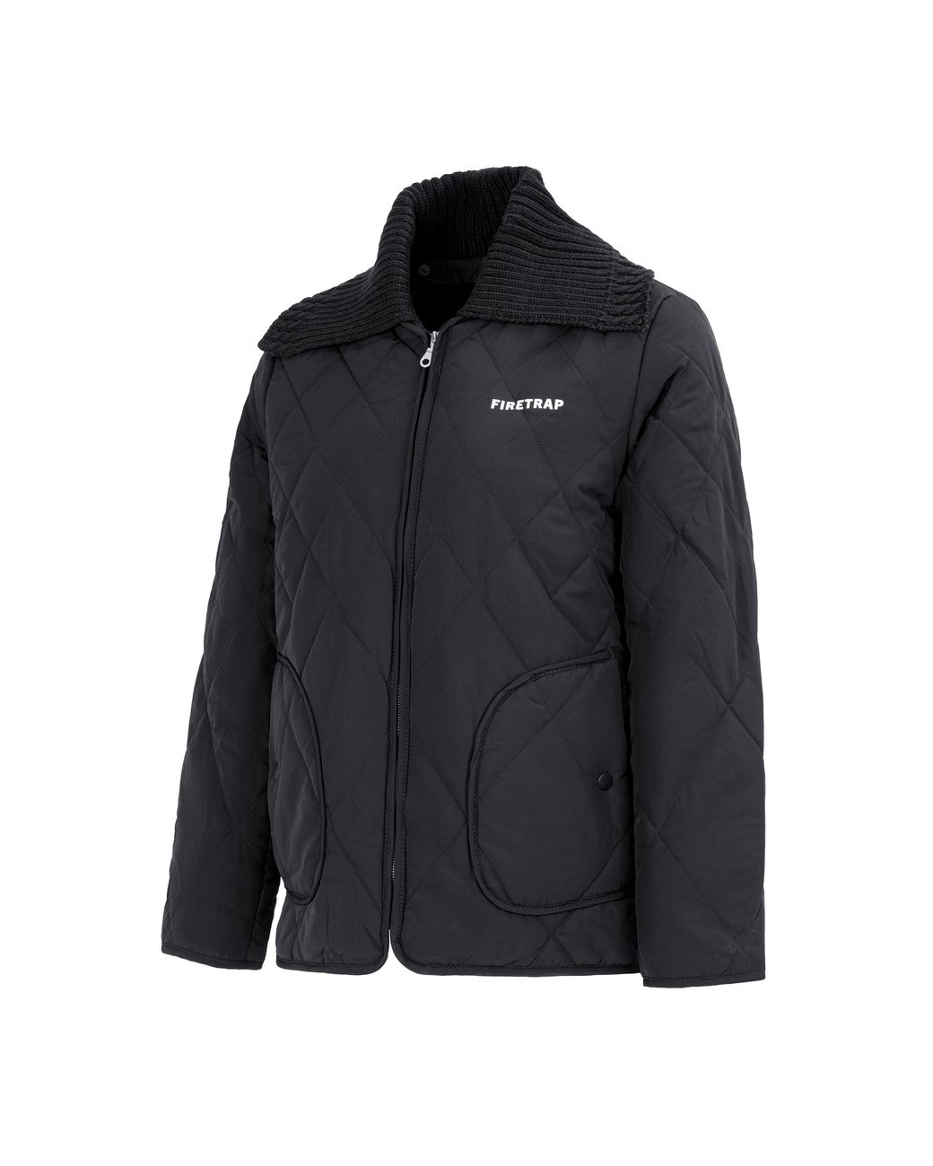 Firetrap Black Long Sleeve Hip Length Quilted Jacket