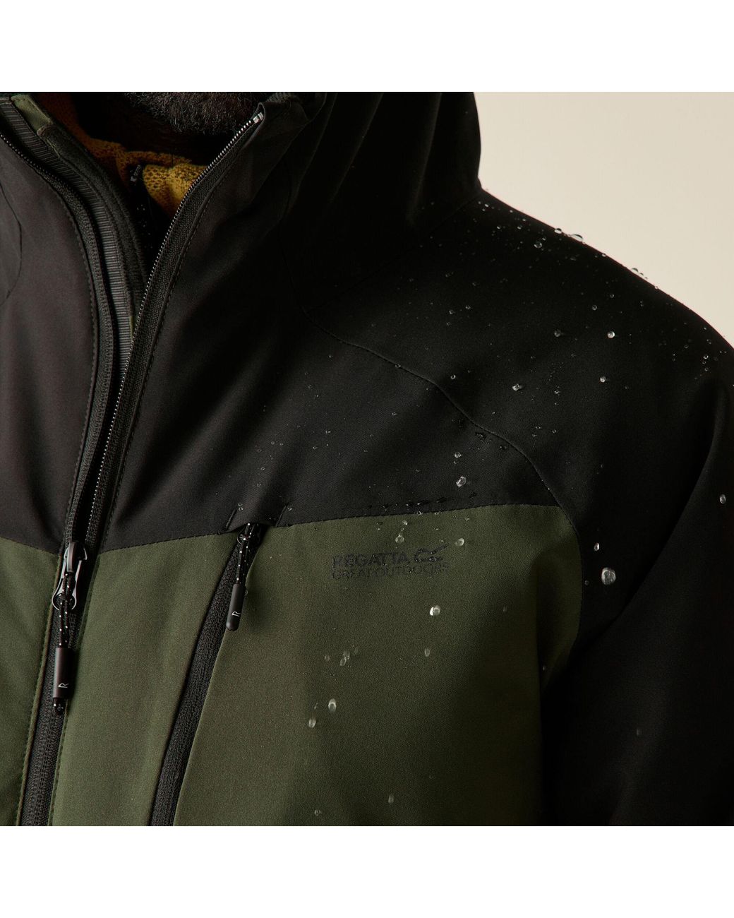 Regatta Black Highton Stretch Padded Waterproof Jacket for men