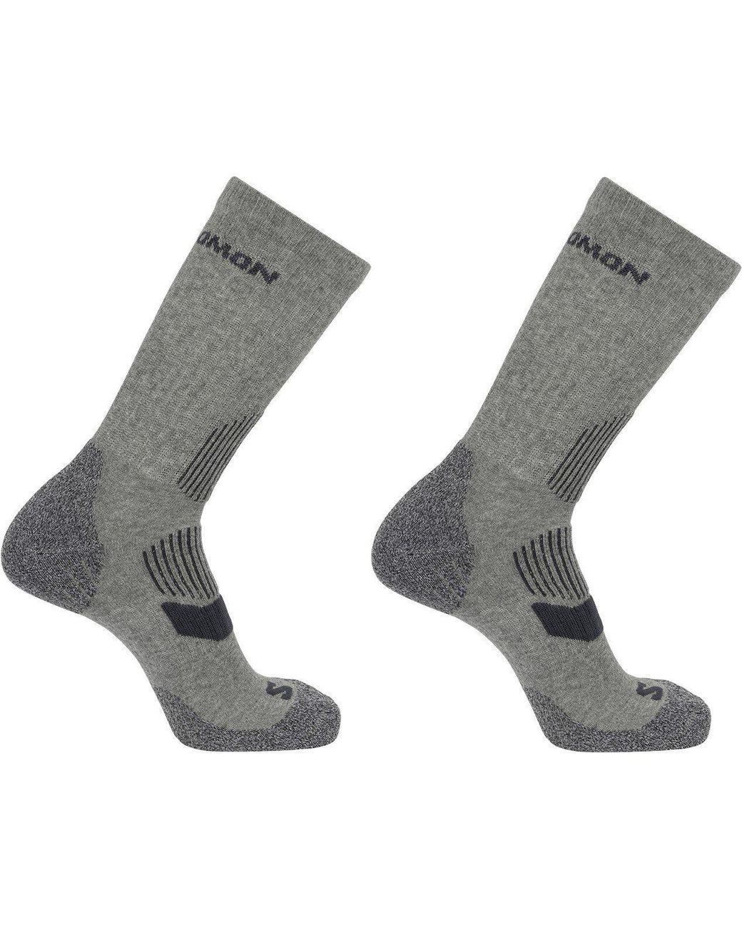 Salomon Gray Lightweight Crew 2 Pack Walking Socks for men