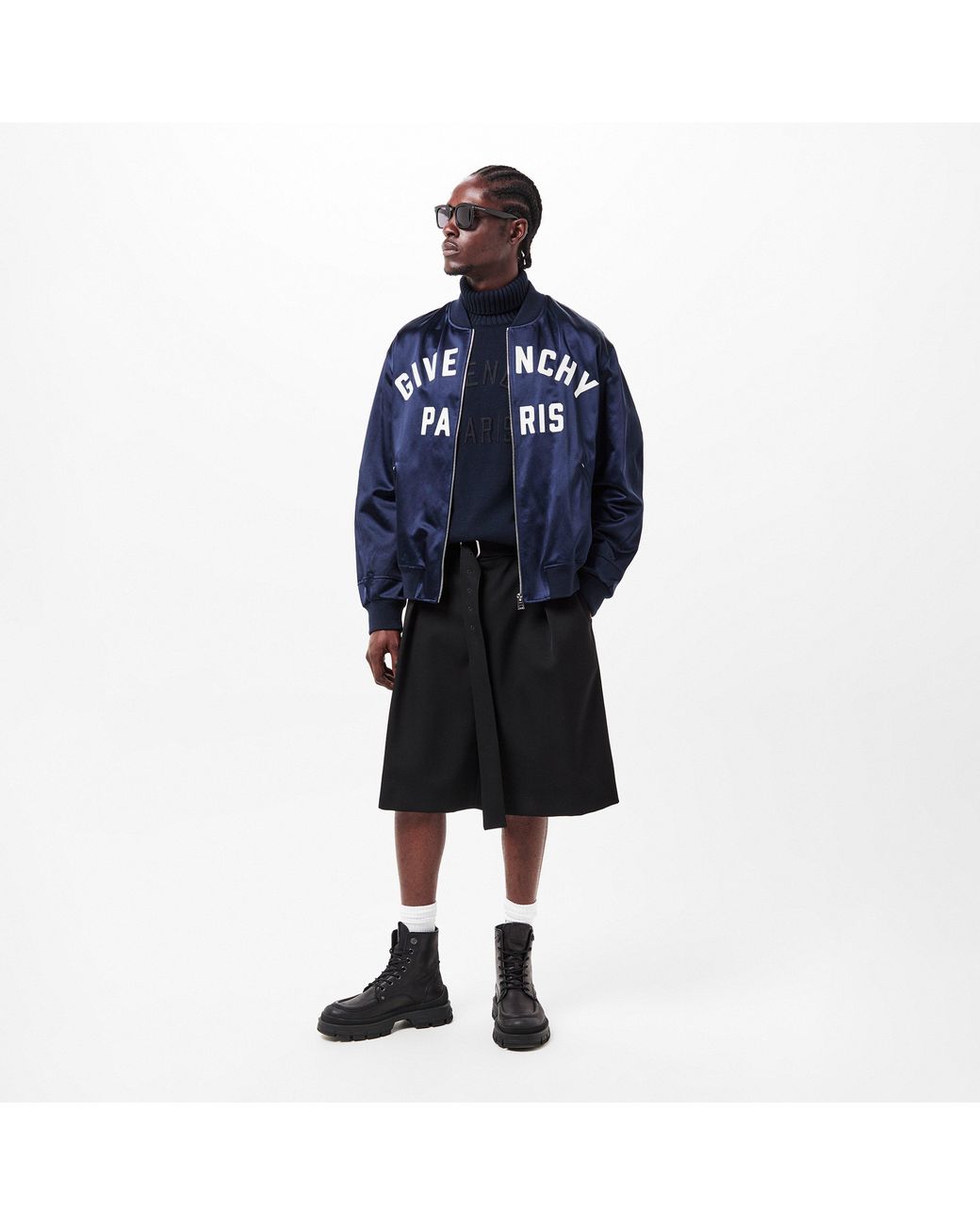 Givenchy Blue Structured Fit Bomber Jacket for men