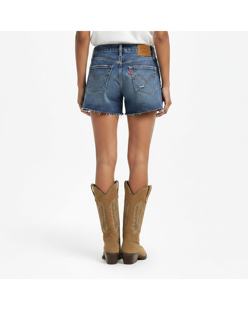 Levi's Blue Ribcage Denim Shorts