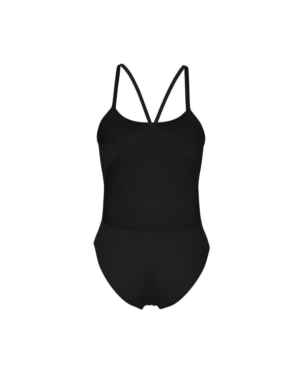 Arena Black Solid Lace Back Swimsuit