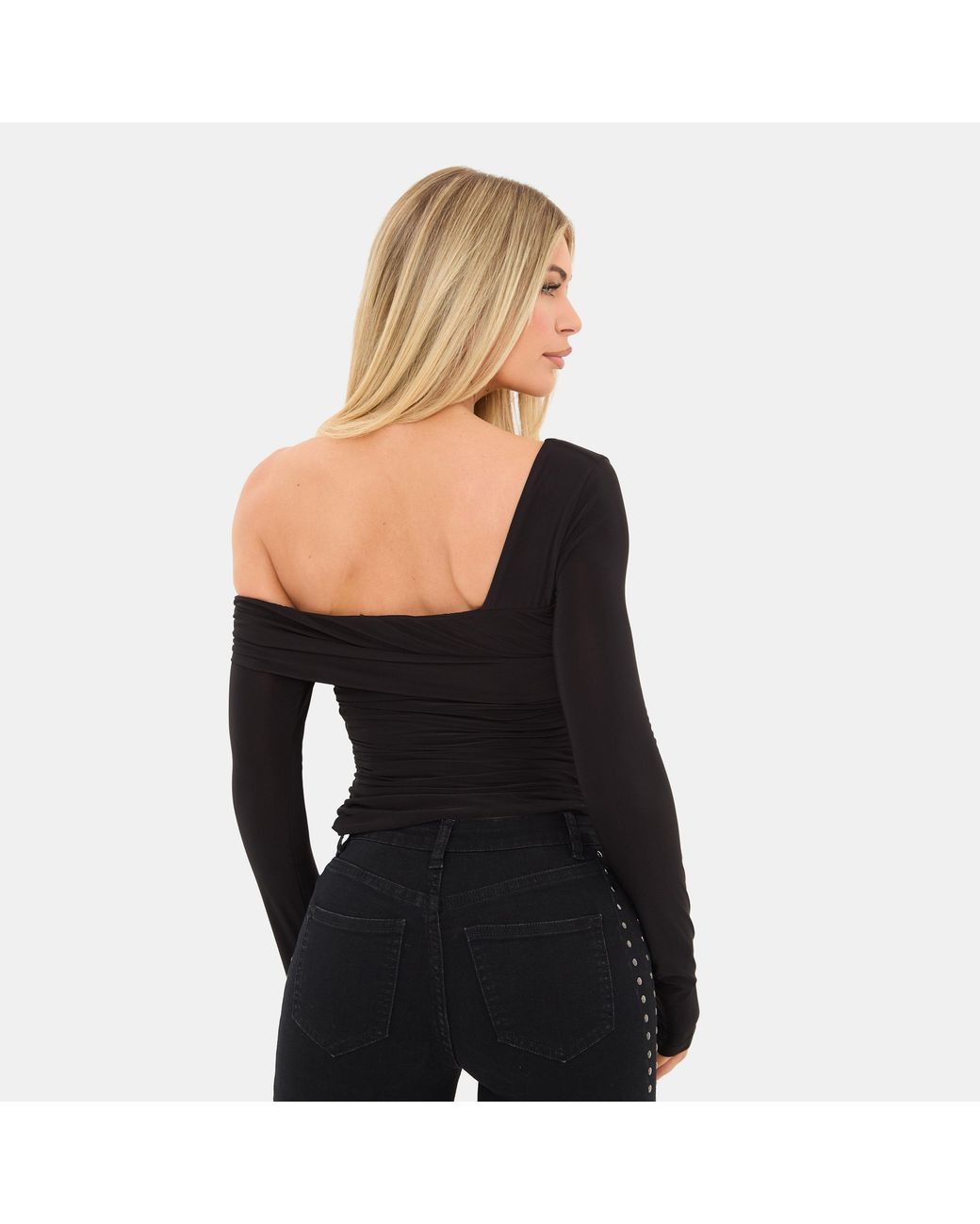 I Saw It First Black Long Sleeve Off The Shoulder Top