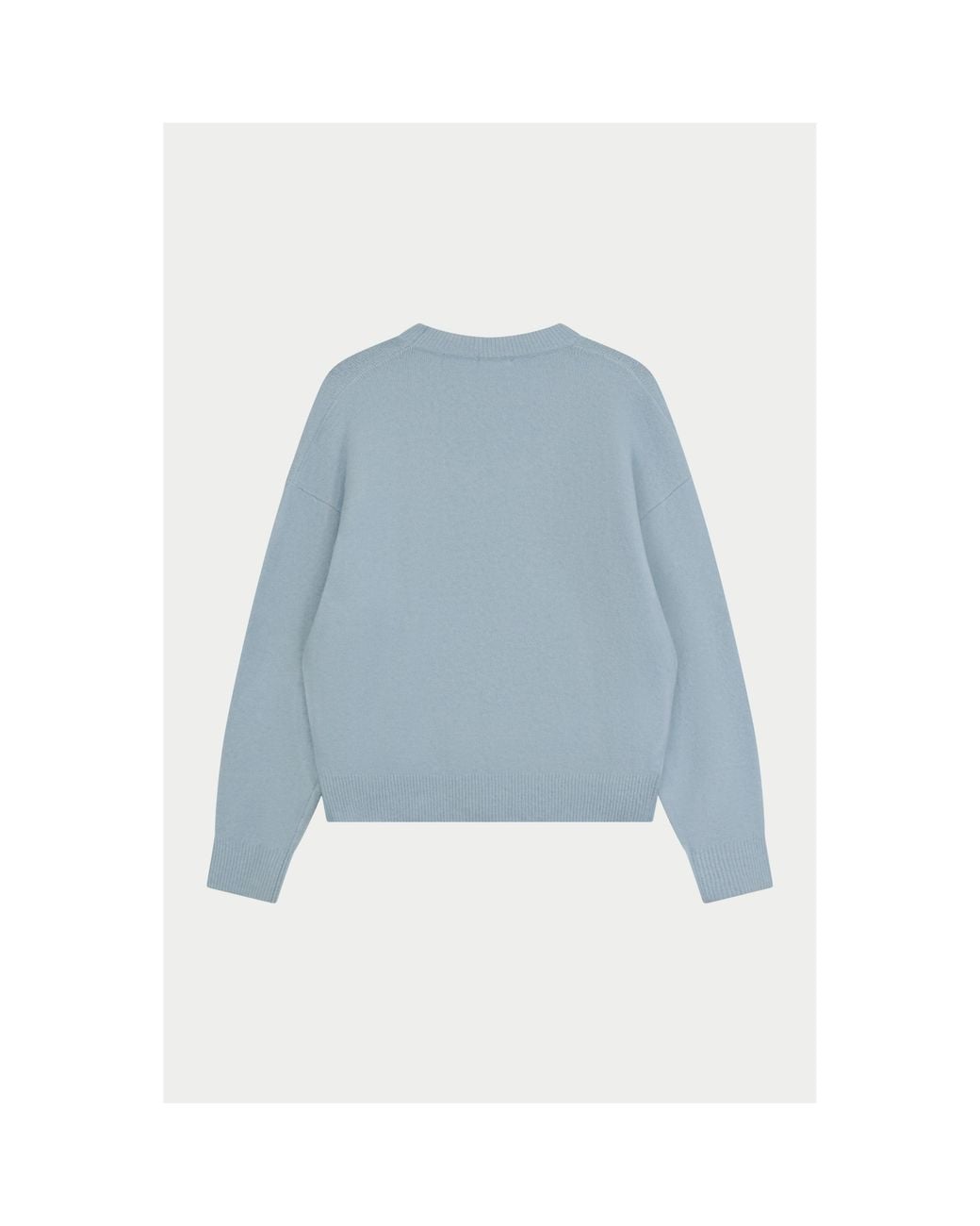 The Couture Club Blue Fluffy Oversized-Fit Crew-Neck Jumper