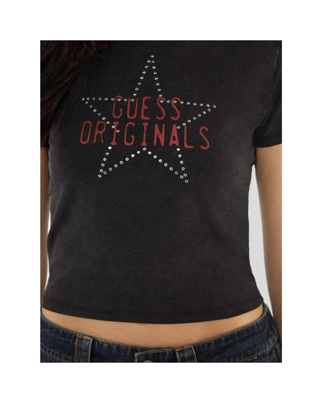 Guess Black Star Std Bby T Ld44