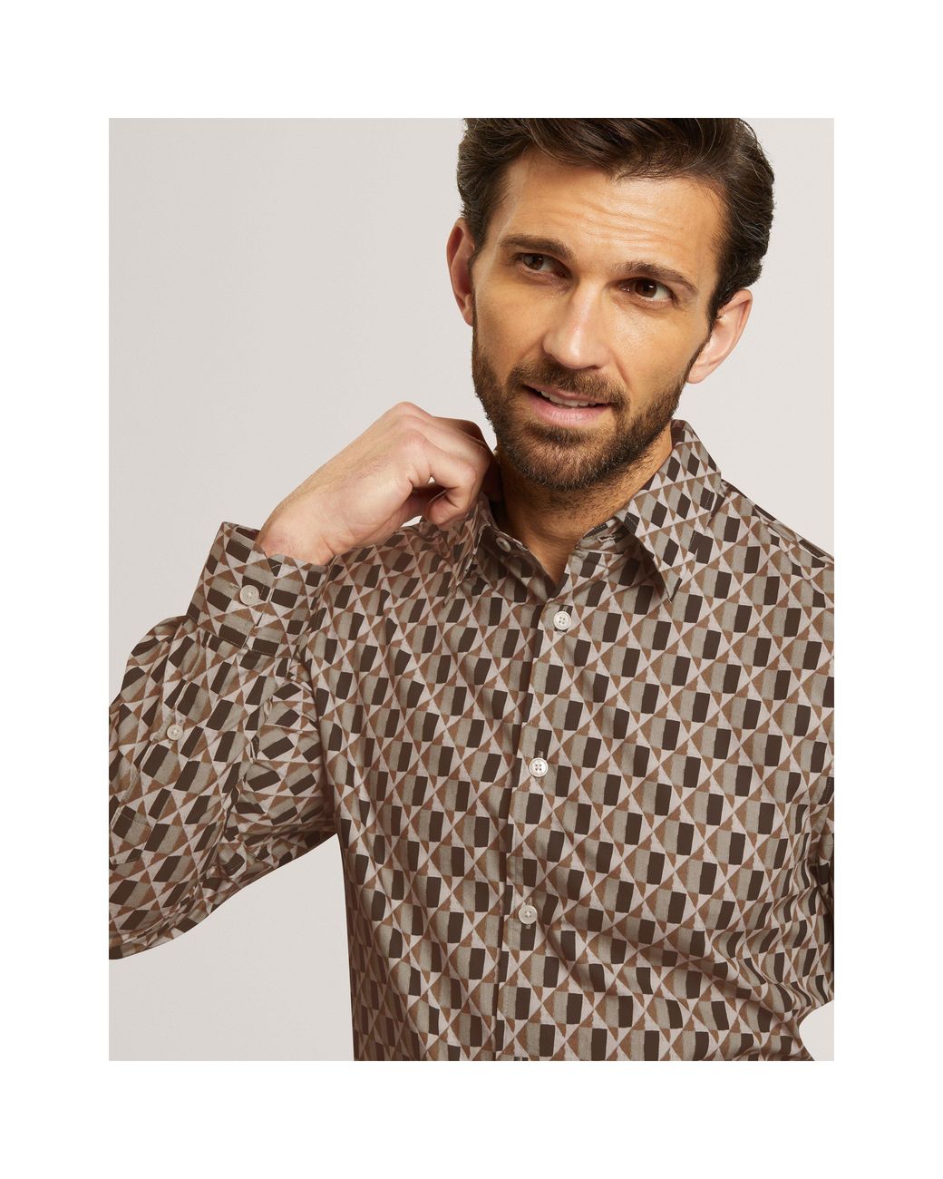 Ted Baker Brown Ted Reg Fit Shirt Sn71 for men