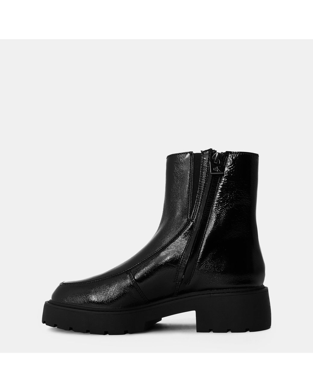 Calvin Klein Black Chunky Ankle Biker Boots