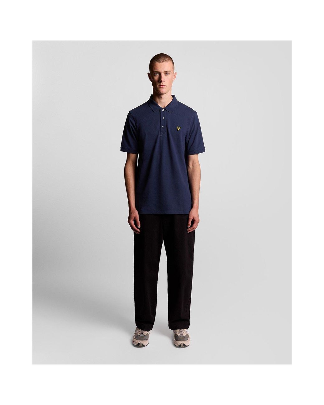 Lyle & Scott Blue Basic Short Sleeve Polo Shirt for men