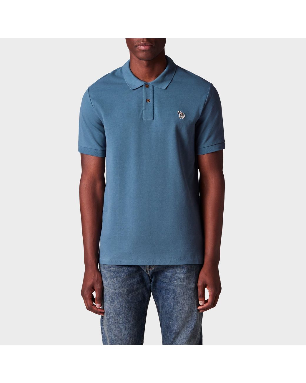 Paul Smith Blue Regular Fit Zebra Polo Shirt for men
