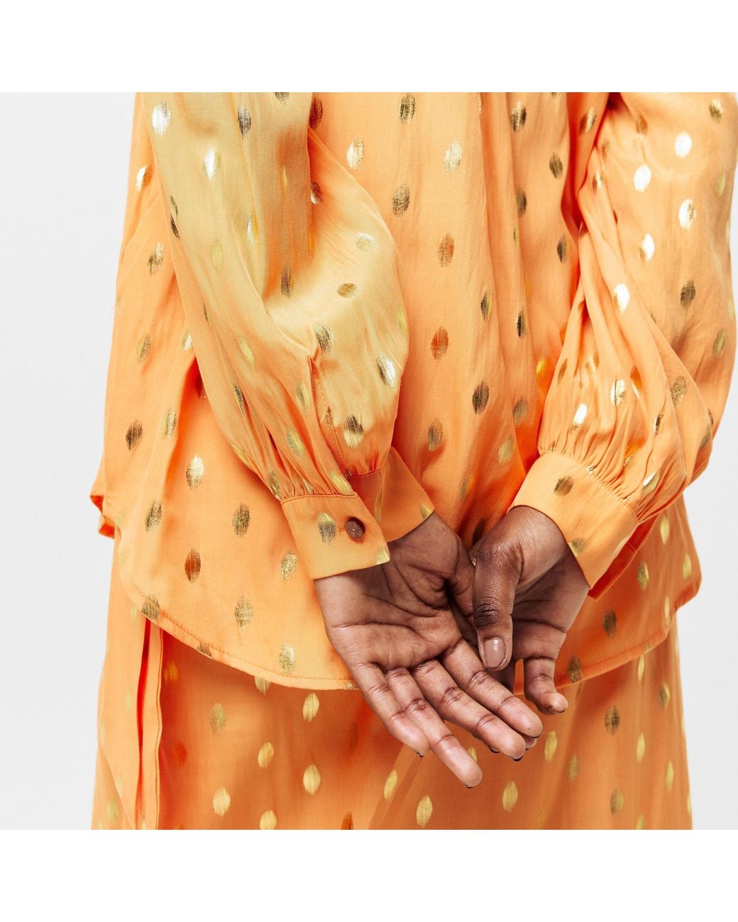 Never Fully Dressed Orange Fleck Miley Long Sleeve Patterned Shirt