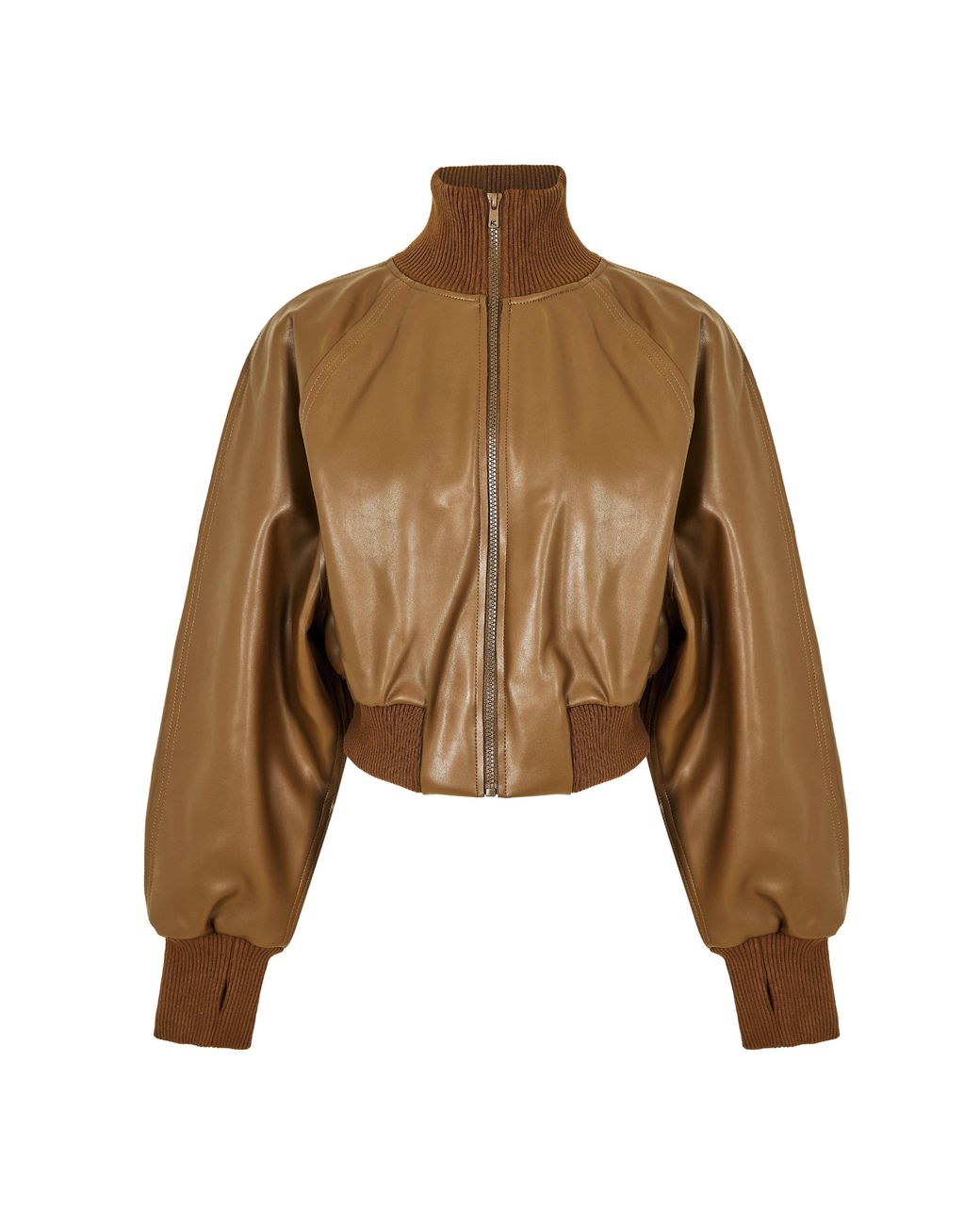 Norma Kamali Brown Bomber Jacket