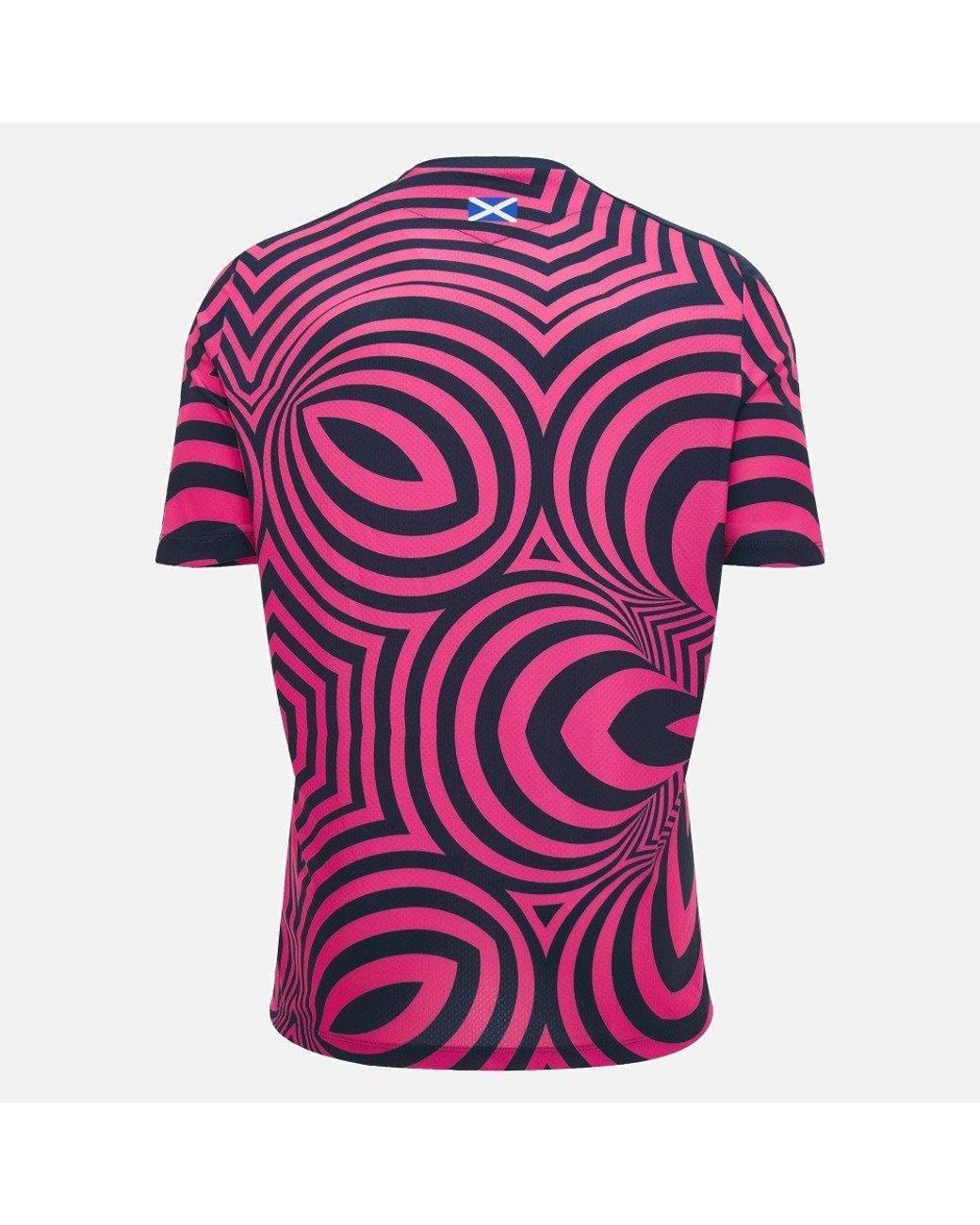 MACRON Pink Scotland Rugby Training 2024/25 T-Shirt for men