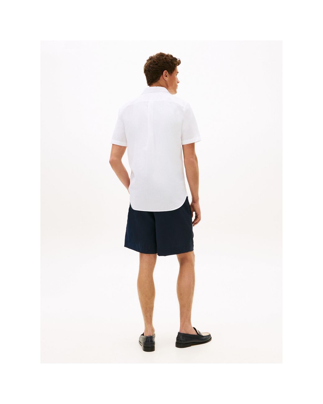 Tommy Hilfiger White Seersucker Solid Ss Rf Shirt for men
