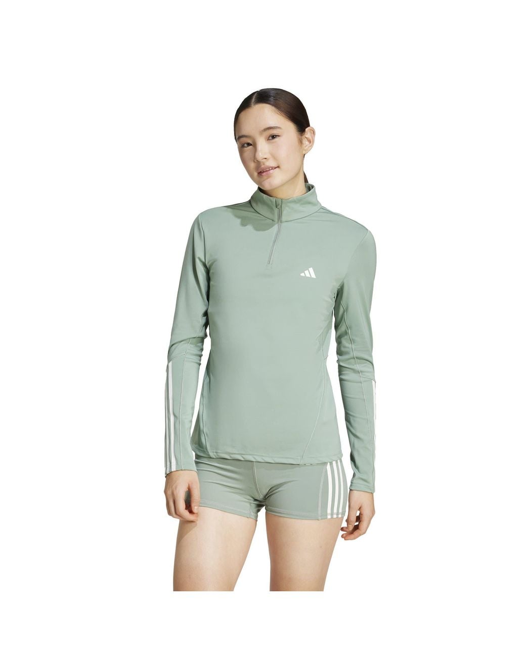 Adidas Green Long-Sleeve Performance Gym Top