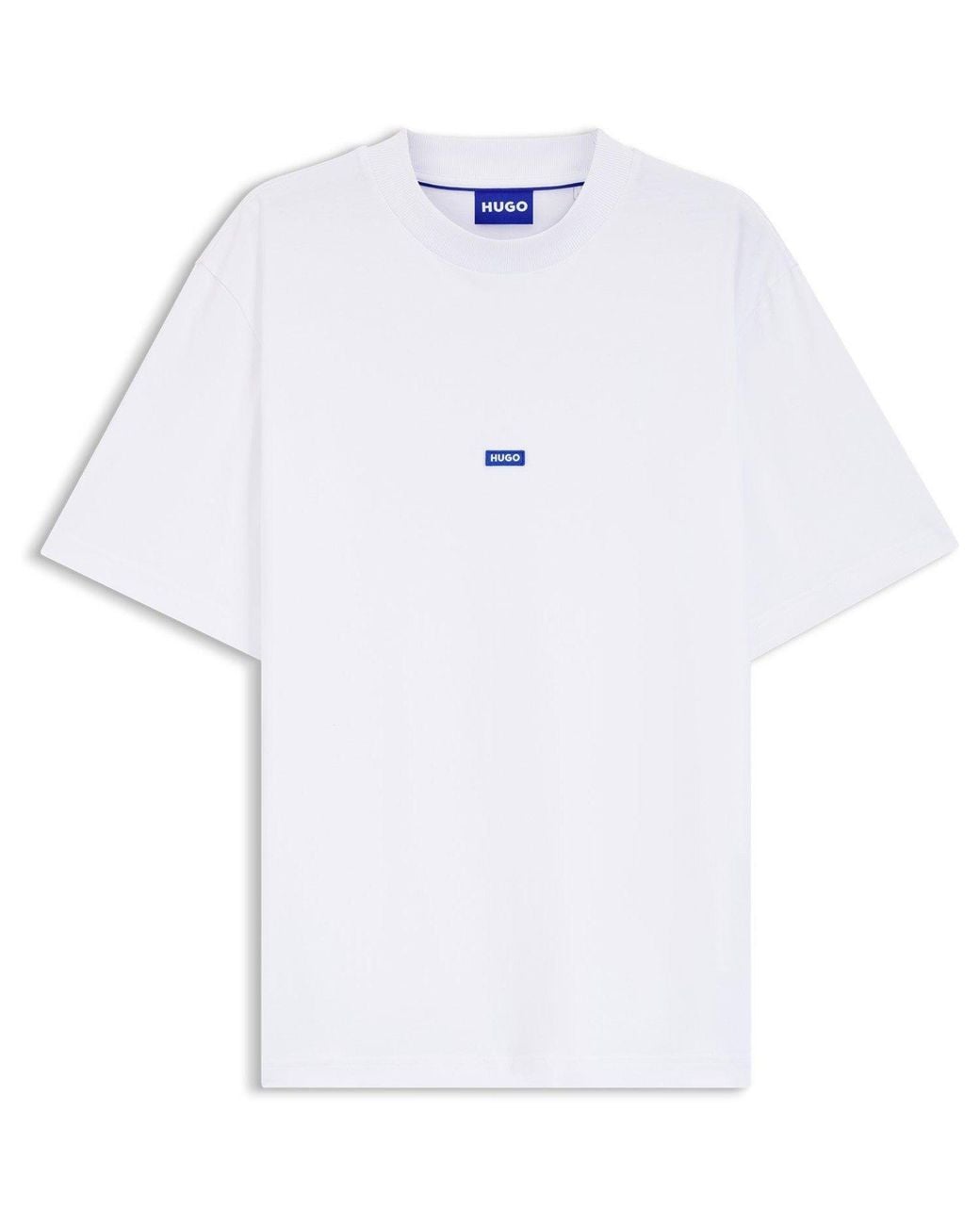 HUGO White Short Sleeve T-Shirt With Logo Detail (Nieros) for men