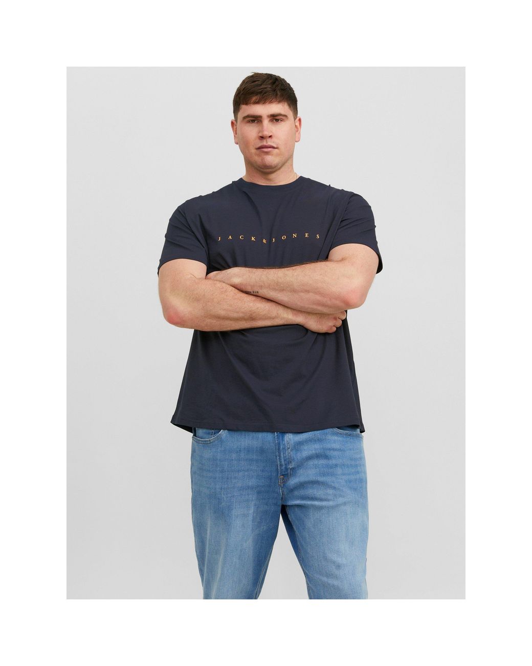 Jack & Jones Blue Jack+ Star T-Shirt Plus Size for men
