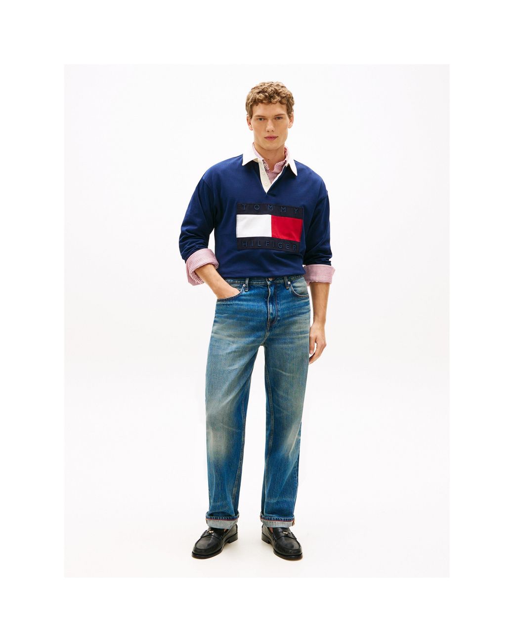Tommy Hilfiger Blue Rugby Polo Shirt for men