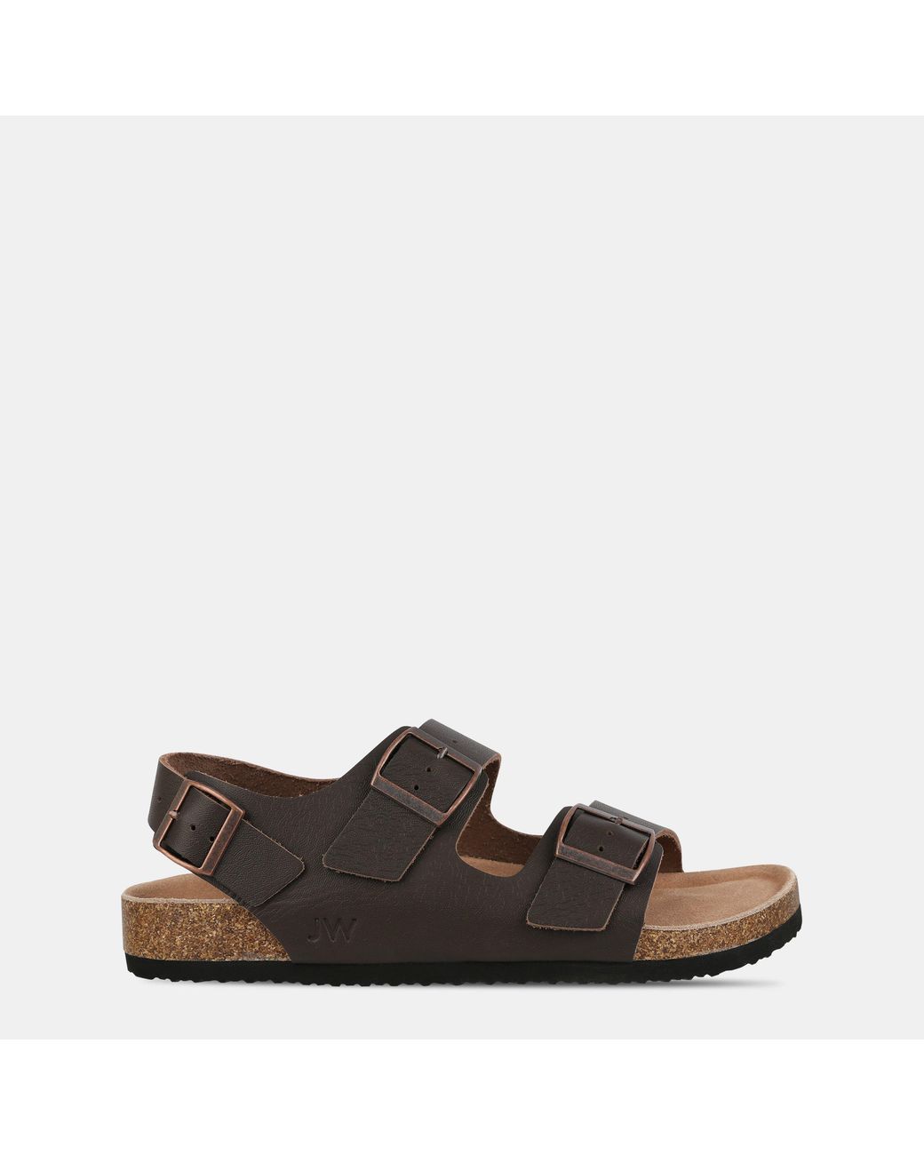 Jack Wills Brown Leather Slip On Flat Sandals for men