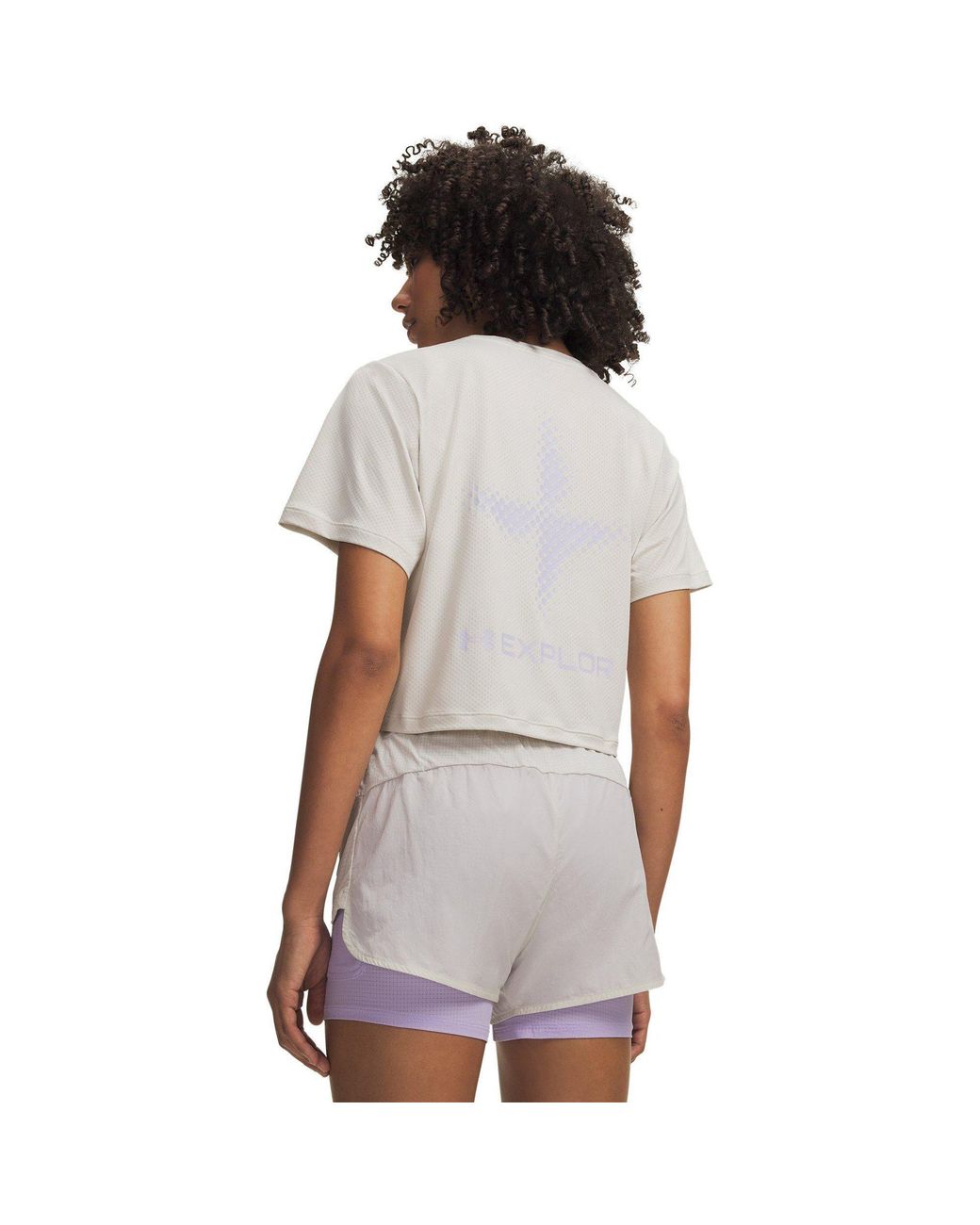 Under Armour White Explor Trail Run Graphic Short Sleeve Summit Crest
